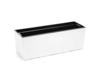 Lamelový kvetináč 56 cm x 18,5 x 19,5 cm priemer 56 cm plastový biely